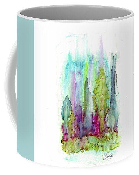 Landscape Coffee Mug featuring the painting Northern Lights by Katy Bishop