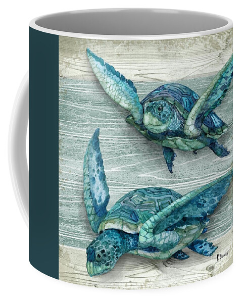 Watercolor Coffee Mug featuring the painting Northpoint Sealife VI by Paul Brent