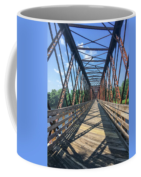 Rail Coffee Mug featuring the photograph Norwottuck Rail Trail Bridge by Steven Nelson
