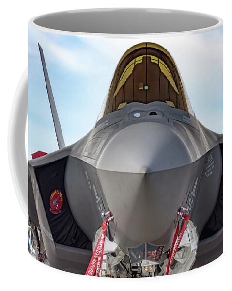 F-35 Coffee Mug featuring the photograph Nose to Nose with the F-35C Lightning II by Chris Buff