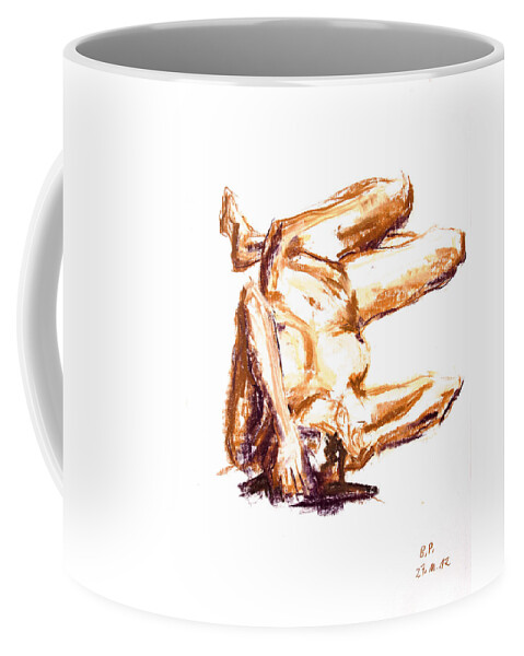 Barbara Pommerenke Coffee Mug featuring the drawing Nude 27-11-12-4 by Barbara Pommerenke