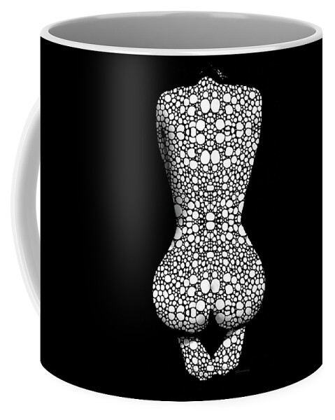 Nude Coffee Mug featuring the painting Nude Art - Vulnerable - Black And White By Sharon Cummings by Sharon Cummings
