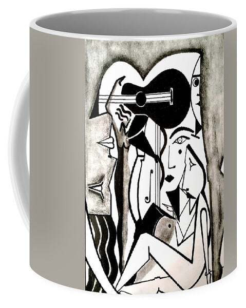Wall Art Coffee Mug featuring the digital art Nuth in Jazz by Bodo Vespaciano