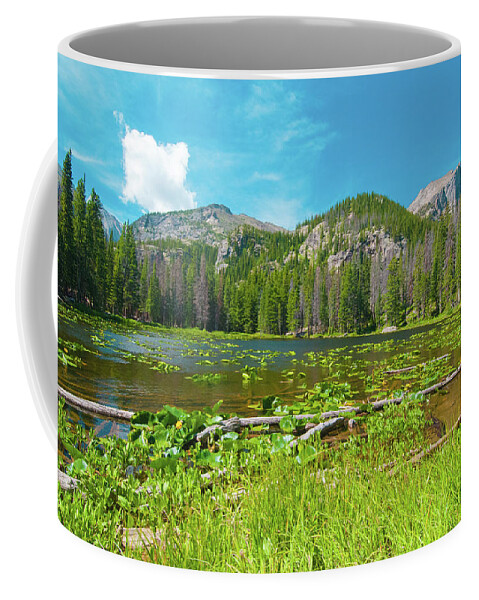 Nymph Lake Coffee Mug featuring the photograph Nymph Lake, Rocky Mountain National Park, Colorado, USA, North America by Tom Potter
