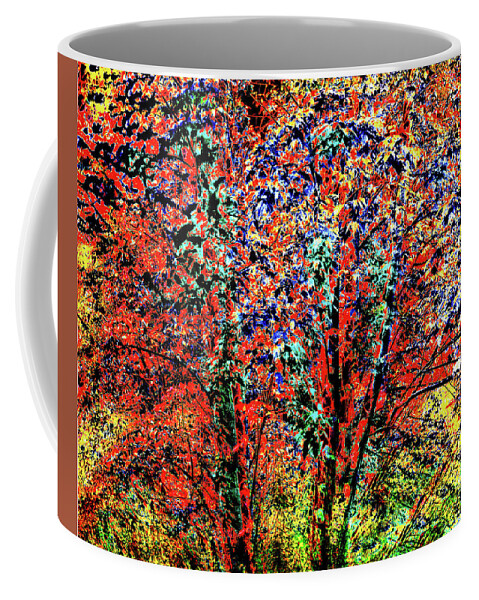 Joe Hoover Coffee Mug featuring the digital art Oak Creek Canyon Fall Tree by Joe Hoover
