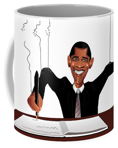 Obamacare Coffee Mug featuring the painting Obamacare by Remy Francis