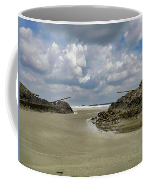 Landscape Coffee Mug featuring the photograph Ocean Between the Tide by Allan Van Gasbeck