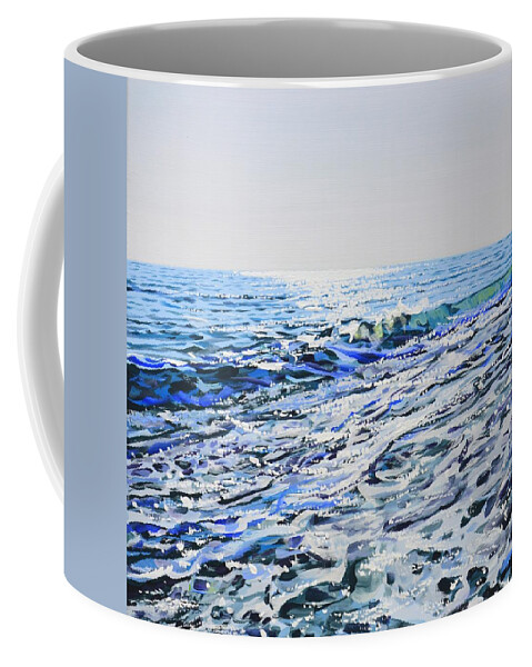 Sea Coffee Mug featuring the painting Ocean. Light 100. by Iryna Kastsova
