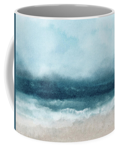 Coastal Coffee Mug featuring the mixed media Ocean Mist- Art by Linda Woods by Linda Woods