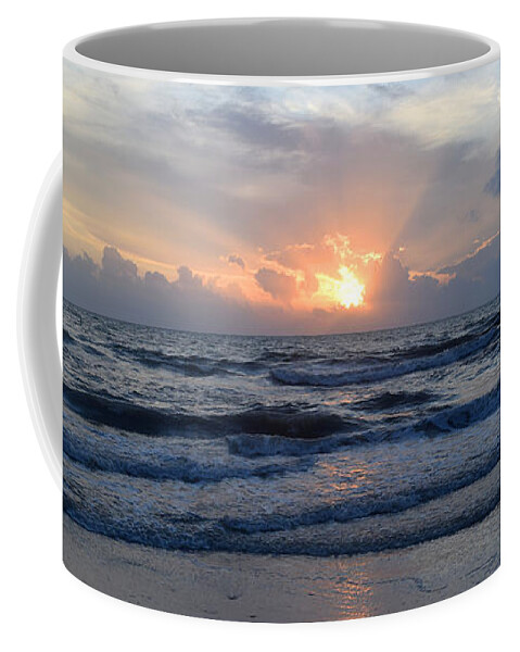 Ocean Coffee Mug featuring the photograph Ocean Sunset - Photo 79 by Lucie Dumas
