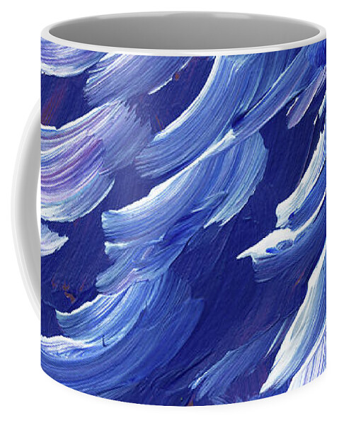 Ocean Coffee Mug featuring the painting Ocean Wave Splash On The Shore Coastal Breeze Blues by Irina Sztukowski
