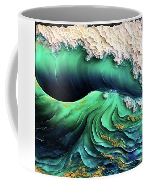 Waves Coffee Mug featuring the digital art Ocean Waves 02 by Matthias Hauser