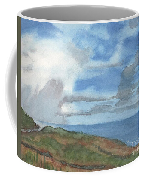 Clouds Coffee Mug featuring the painting Oceanscape by Vicki B Littell