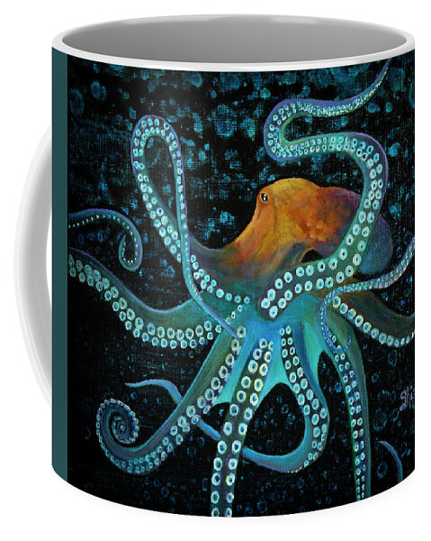 Octopus Coffee Mug featuring the painting Octopus by Shirley Dutchkowski