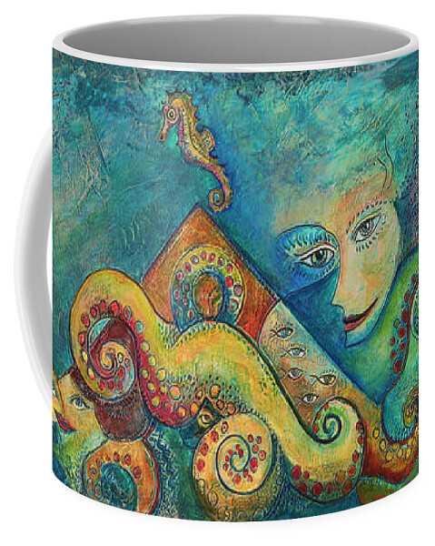 Ocean Coffee Mug featuring the painting Octopus's Garden by Mary DeLave