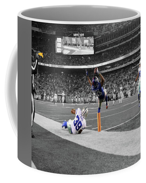 Odell Beckham Coffee Mug featuring the mixed media Odell Beckham Breaking the Internet by Brian Reaves