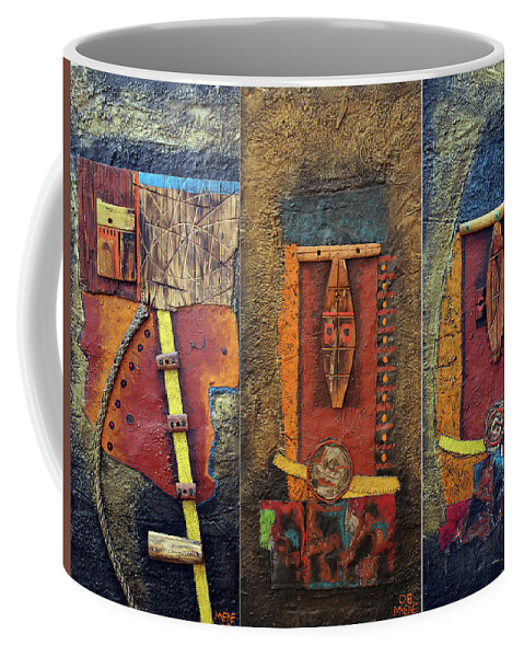 African Art Coffee Mug featuring the painting Odyssey by Michael Nene