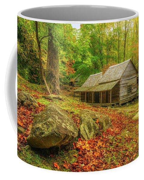 Ogle Coffee Mug featuring the photograph Ogle's Cabin - Smoky Mountains by Kenneth Everett