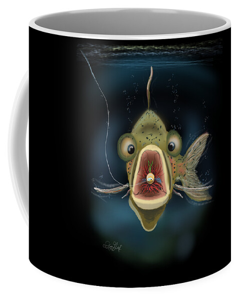 Fly Fishing Coffee Mug featuring the digital art Oh Noooooo by Doug Gist