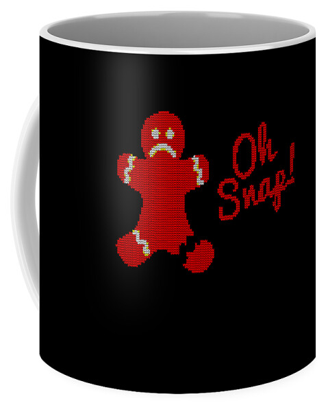 Christmas 2023 Coffee Mug featuring the digital art Oh Snap Gingerman Ugly Christmas by Flippin Sweet Gear