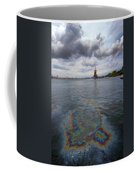 Uss Arizona Coffee Mug featuring the photograph Oil Rainbow by American Landscapes