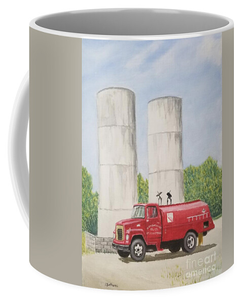 Mount Pleasant Coffee Mug featuring the painting Oil Truck by Stacy C Bottoms