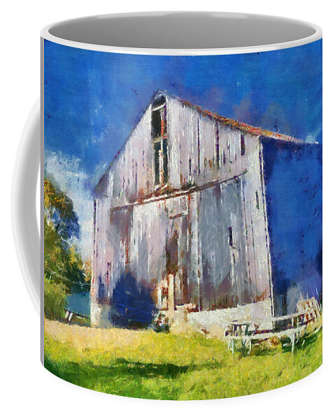 Barn Coffee Mug featuring the mixed media Old Barn by Christopher Reed