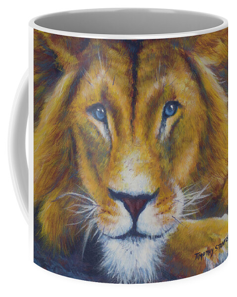 Acrylic Coffee Mug featuring the painting Ol' Blue Eyes by Timothy Stanford
