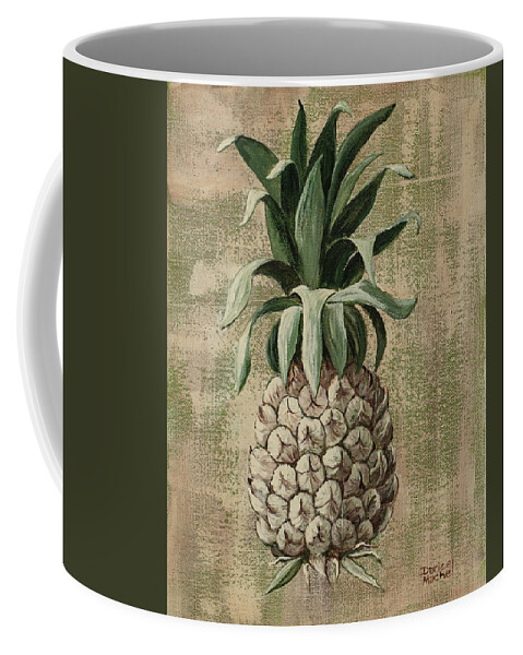 Pineapple Coffee Mug featuring the painting Old Fasion Pineapple 2 by Darice Machel McGuire