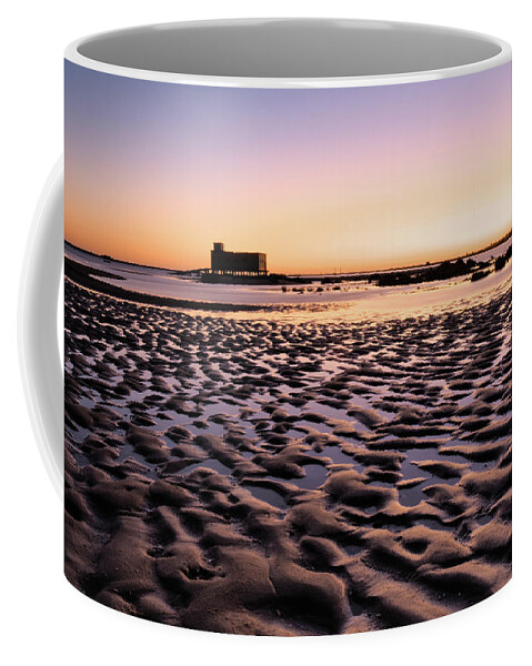Algarve Coffee Mug featuring the photograph Old Lifesavers building covered by warm sunset light by Angelo DeVal