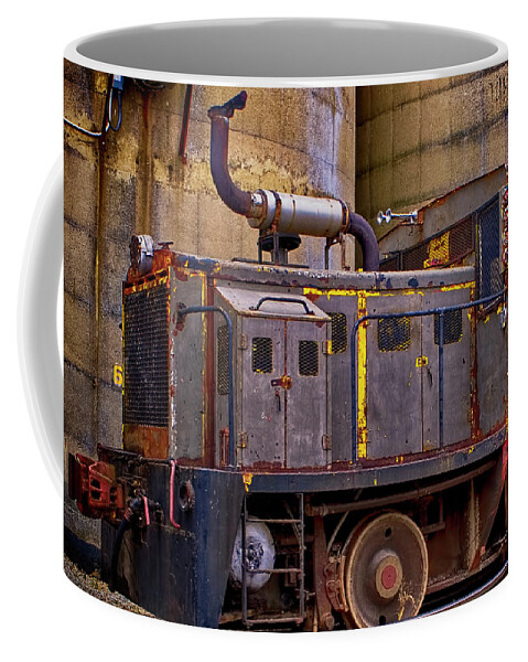 Railroad Coffee Mug featuring the photograph Old Locomotive by Ron Grafe