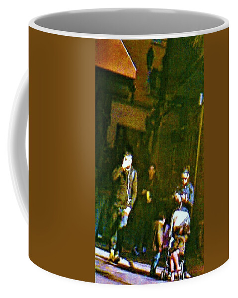 Art By Delorys Welch Tyson Coffee Mug featuring the mixed media Old Town Promenade by Delorys Tyson