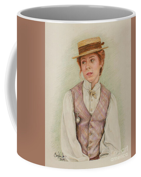 Anne Coffee Mug featuring the drawing Older Anne by Christine Jepsen