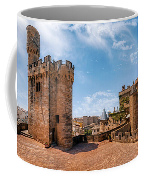 Fortification Coffee Mug featuring the photograph Olite from the castle's terrace by Micah Offman