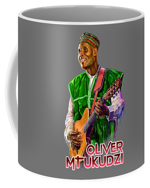 Oliver Coffee Mug featuring the painting Oliver Mtukudzi by Anthony Mwangi