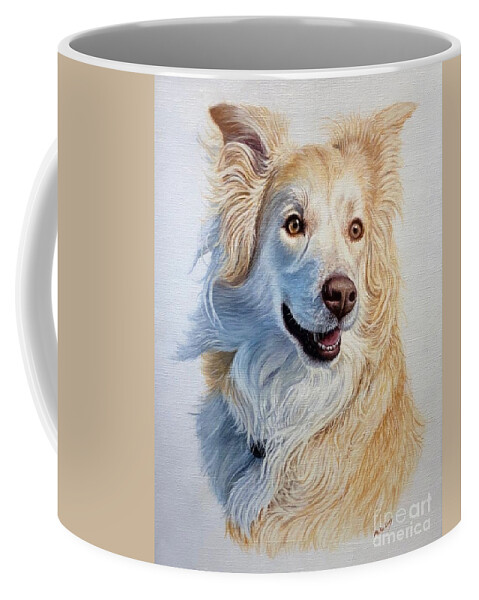 Dog Coffee Mug featuring the painting Ollie by Mike Ivey