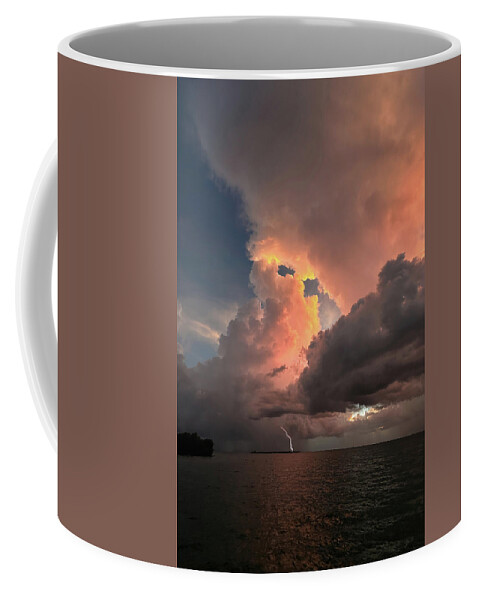 Nautical Coffee Mug featuring the photograph Ominous Sundown by Gary Felton