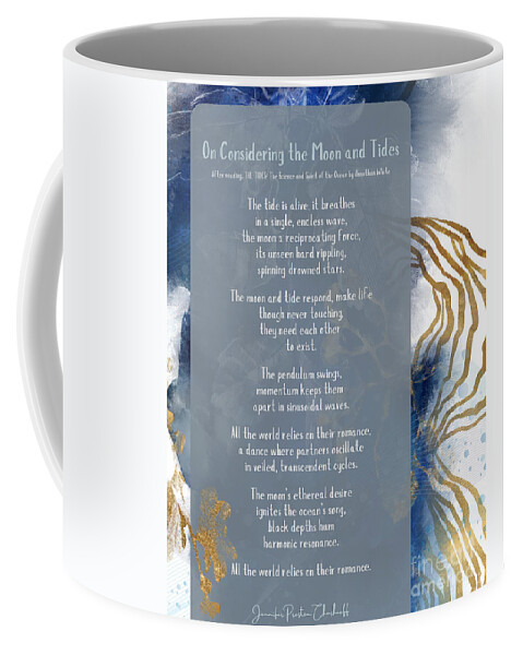 Poem Coffee Mug featuring the digital art On Considering The Moon And Tides by Jennifer Preston