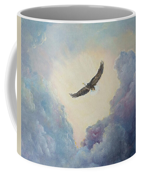 Eagles Coffee Mug featuring the painting On Eagles' Wings by ML McCormick