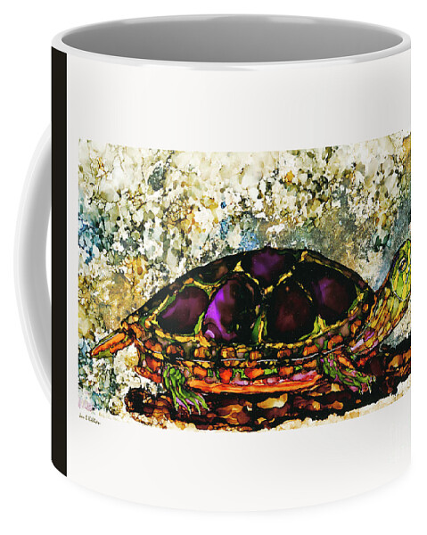 Turtle Coffee Mug featuring the painting On My Way by Jan Killian