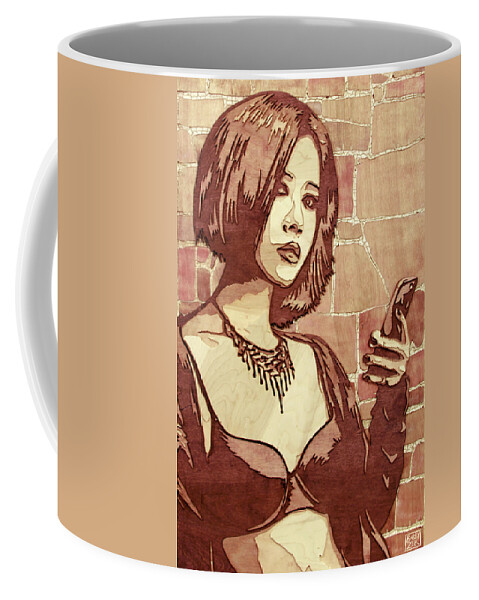 True Detective Coffee Mug featuring the painting On The Clock by Bobby Zeik