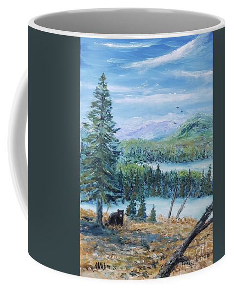 Black Bear Coffee Mug featuring the painting On The Prowl - Black Bear by Stanton Allaben
