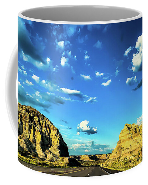 Copyright Elixir Images Coffee Mug featuring the photograph On the Road to Santa Fe by Santa Fe