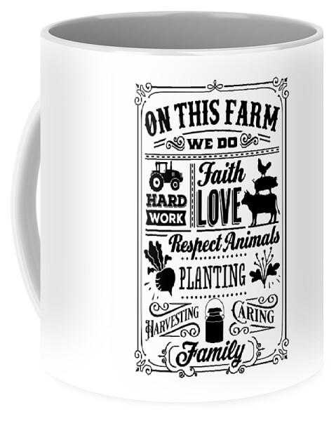 Family Coffee Mug featuring the digital art On This Farm We Do by Sambel Pedes