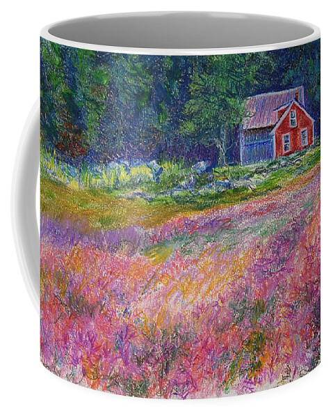 Landscape Coffee Mug featuring the drawing On Vienna Mountain by Joy Nichols