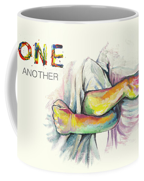 Sermon Coffee Mug featuring the painting One Another Sermon Graphic by Aaron Spong
