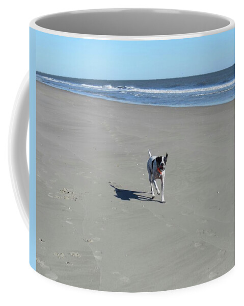 Dog Coffee Mug featuring the photograph One Happy Dog by Roberta Byram