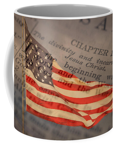 Flag Coffee Mug featuring the photograph One Nation Under God by Brian Bishop