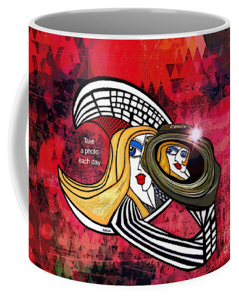 Painted Ladies Coffee Mug featuring the digital art One Photo a Day Canon by Diana Rajala