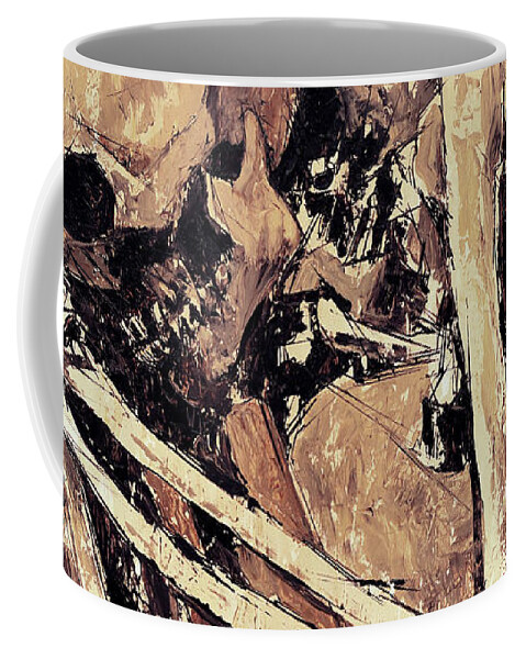 Praying Coffee Mug featuring the painting One Prayer Too Late by Sv Bell